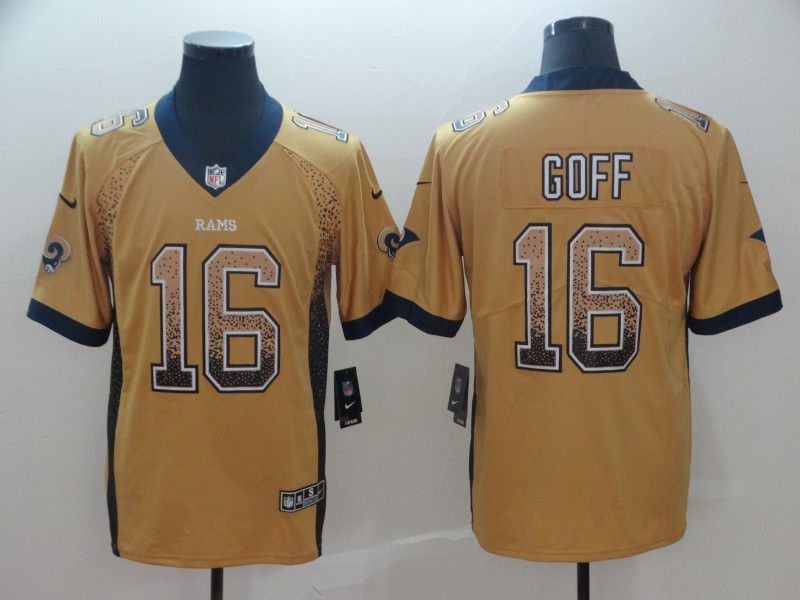Men Los Angeles Rams #16 Goff Yellow Nike Drift Fashion Color Rush Limited NFL Jerseys->los angeles rams->NFL Jersey